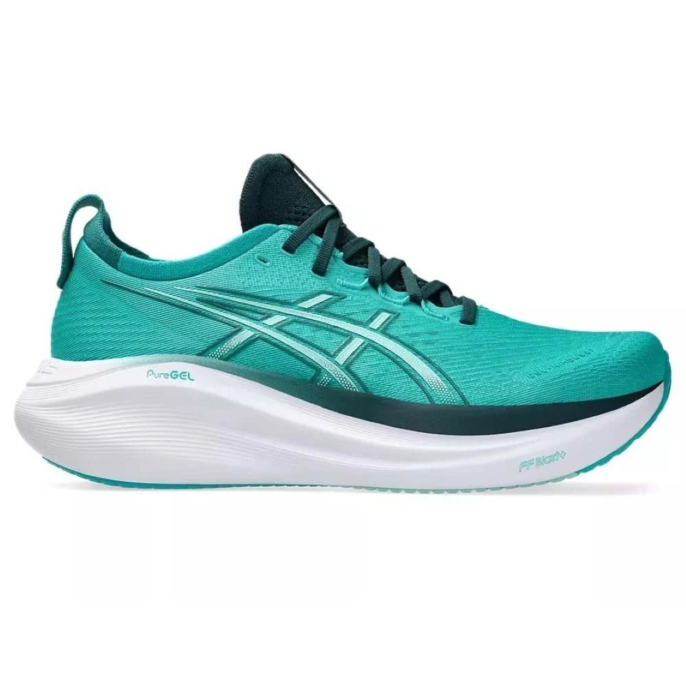 ASICS Mens GEL-NIMBUS 27 Running Shoes Wave Teal Saxon Green Size 10.5 NEW